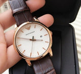 Buy Shop Emporio Armani Luigi White Dial Brown Leather Strap Watch For Men - AR2502 USA Online