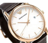 Buy Shop Emporio Armani Luigi White Dial Brown Leather Strap Watch For Men - AR2502 USA Online