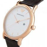 Buy Shop Emporio Armani Luigi White Dial Brown Leather Strap Watch For Men - AR2502 USA Online