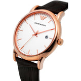 Buy Shop Emporio Armani Luigi White Dial Brown Leather Strap Watch For Men - AR2502 USA Online