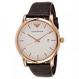 Buy Shop Emporio Armani Luigi White Dial Brown Leather Strap Watch For Men - AR2502 USA Online