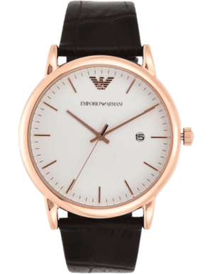 Buy Shop Emporio Armani Luigi White Dial Brown Leather Strap Watch For Men - AR2502 USA Online