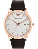 Buy Shop Emporio Armani Luigi White Dial Brown Leather Strap Watch For Men - AR2502 USA Online