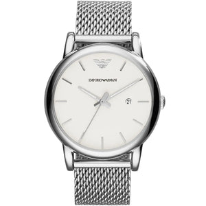 Emporio Armani Luigi White Dial Silver Mesh Strap Watch for Men - AR1812