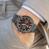 Buy Shop Emporio Armani Mario Ceramic Chronograph Black Dial Black Steel Strap Watch For Men - AR70002 USA Online