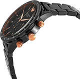 Buy Shop Emporio Armani Mario Ceramic Chronograph Black Dial Black Steel Strap Watch For Men - AR70002 USA Online