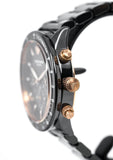 Buy Shop Emporio Armani Mario Ceramic Chronograph Black Dial Black Steel Strap Watch For Men - AR70002 USA Online