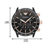 Buy Shop Emporio Armani Mario Ceramic Chronograph Black Dial Black Steel Strap Watch For Men - AR70002 USA Online
