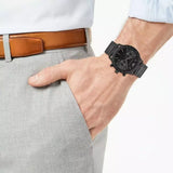 Buy Shop Emporio Armani Mario Chronograph Black Dial Black Steel Strap Watch For Men - AR11242 USA Online