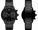 Buy Shop Emporio Armani Mario Chronograph Black Dial Black Steel Strap Watch For Men - AR11242 USA Online