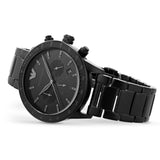 Buy Shop Emporio Armani Mario Chronograph Black Dial Black Steel Strap Watch For Men - AR11242 USA Online