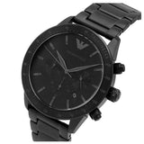 Buy Shop Emporio Armani Mario Chronograph Black Dial Black Steel Strap Watch For Men - AR11242 USA Online