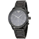 Buy Shop Emporio Armani Mario Chronograph Black Dial Black Steel Strap Watch For Men - AR11242 USA Online