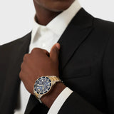 Buy Shop Emporio Armani Mario Chronograph Blue Dial Two Tone Steel Strap Watch For Men - AR11362 USA Online