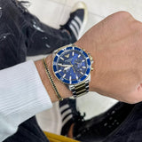 Buy Shop Emporio Armani Mario Chronograph Blue Dial Two Tone Steel Strap Watch For Men - AR11362 USA Online