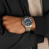 Buy Shop Emporio Armani Mario Chronograph Blue Dial Two Tone Steel Strap Watch For Men - AR11362 USA Online