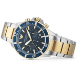 Buy Shop Emporio Armani Mario Chronograph Blue Dial Two Tone Steel Strap Watch For Men - AR11362 USA Online