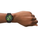 Buy Shop Emporio Armani Mario Chronograph Green Dial Black Steel Strap Watch For Men - AR11472 USA Online