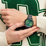 Buy Shop Emporio Armani Mario Chronograph Green Dial Black Steel Strap Watch For Men - AR11472 USA Online