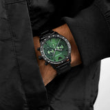 Buy Shop Emporio Armani Mario Chronograph Green Dial Black Steel Strap Watch For Men - AR11472 USA Online