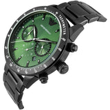 Buy Shop Emporio Armani Mario Chronograph Green Dial Black Steel Strap Watch For Men - AR11472 USA Online