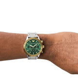 Buy Shop Emporio Armani Mario Chronograph Green Dial Silver Steel Strap Watch For Men - AR11454 USA Online