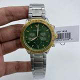 Buy Shop Emporio Armani Mario Chronograph Green Dial Silver Steel Strap Watch For Men - AR11454 USA Online
