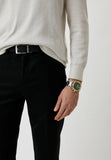 Buy Shop Emporio Armani Mario Chronograph Green Dial Silver Steel Strap Watch For Men - AR11454 USA Online