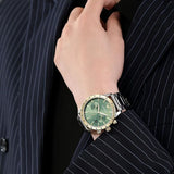 Buy Shop Emporio Armani Mario Chronograph Green Dial Silver Steel Strap Watch For Men - AR11454 USA Online