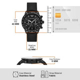 Buy Shop Emporio Armani Mario Chronograph Quartz Black Dial Black Nylon Strap Watch For Men - AR11453 USA Online