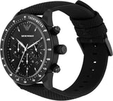 Buy Shop Emporio Armani Mario Chronograph Quartz Black Dial Black Nylon Strap Watch For Men - AR11453 USA Online