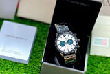 Buy Shop Emporio Armani Mario Chronograph White Dial Black Steel Strap Watch For Men - AR11471 USA Online