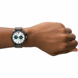 Buy Shop Emporio Armani Mario Chronograph White Dial Black Steel Strap Watch For Men - AR11471 USA Online