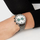 Buy Shop Emporio Armani Mario Chronograph White Dial Black Steel Strap Watch For Men - AR11471 USA Online