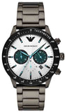 Buy Shop Emporio Armani Mario Chronograph White Dial Black Steel Strap Watch For Men - AR11471 USA Online