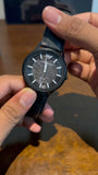 Buy Shop Emporio Armani Meccanico Automatic Black Dial Black Leather Strap Watch For Men - AR60042 USA Online