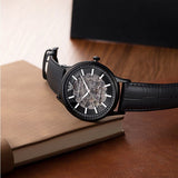 Buy Shop Emporio Armani Meccanico Automatic Black Dial Black Leather Strap Watch For Men - AR60042 USA Online