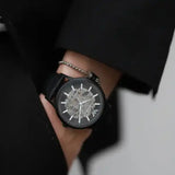 Buy Shop Emporio Armani Meccanico Automatic Black Dial Black Leather Strap Watch For Men - AR60042 USA Online