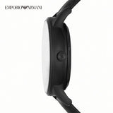 Buy Shop Emporio Armani Meccanico Automatic Black Dial Black Leather Strap Watch For Men - AR60042 USA Online