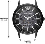 Buy Shop Emporio Armani Meccanico Automatic Black Dial Black Leather Strap Watch For Men - AR60042 USA Online