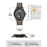 Buy Shop Emporio Armani Meccanico Automatic Black Dial Black Steel Strap Watch For Men - AR60010 USA Online