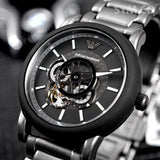 Buy Shop Emporio Armani Meccanico Automatic Black Dial Black Steel Strap Watch For Men - AR60010 USA Online