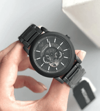 Buy Shop Emporio Armani Meccanico Automatic Black Dial Black Steel Strap Watch For Men - AR60010 USA Online