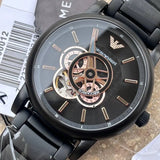 Buy Shop Emporio Armani Meccanico Automatic Black Dial Black Steel Strap Watch For Men - AR60010 USA Online