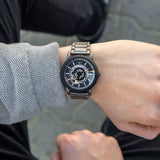 Buy Shop Emporio Armani Meccanico Automatic Black Dial Black Steel Strap Watch For Men - AR60010 USA Online