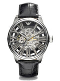 Buy Shop Emporio Armani Meccanico Automatic Black Dial Leather Strap Watch For Men - AR4629 USA Online
