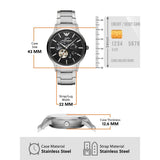 Buy Shop Emporio Armani Meccanico Automatic Black Dial Silver Steel Strap Watch For Men - AR60055 USA Online