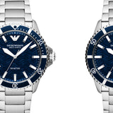 Buy Shop Emporio Armani Meccanico Automatic Blue Dial Silver Steel Strap Watch For Men - AR60059 USA Online