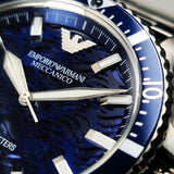 Buy Shop Emporio Armani Meccanico Automatic Blue Dial Silver Steel Strap Watch For Men - AR60059 USA Online