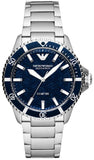 Buy Shop Emporio Armani Meccanico Automatic Blue Dial Silver Steel Strap Watch For Men - AR60059 USA Online